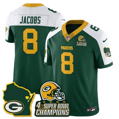 GB 4-Time Champions Patch Vapor Limited Jersey - All Stitched