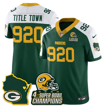 GB 4-Time Champions Patch Vapor Limited Jersey - All Stitched