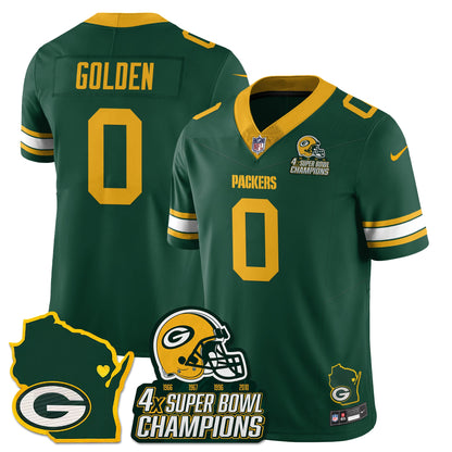 GB 4-Time Champions Patch Vapor Limited Jersey - All Stitched