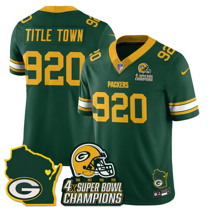 GB 4-Time Champions Patch Vapor Limited Jersey - All Stitched