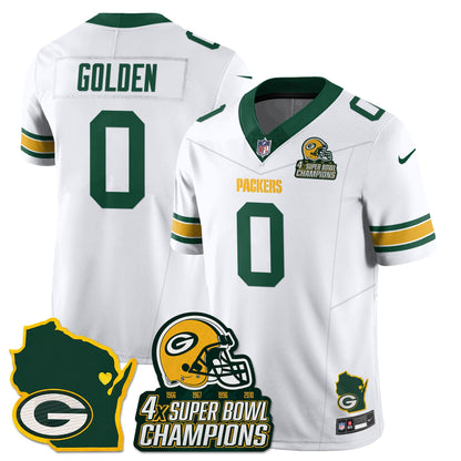 GB 4-Time Champions Patch Vapor Limited Jersey - All Stitched