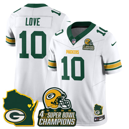 GB 4-Time Champions Patch Vapor Limited Jersey - All Stitched