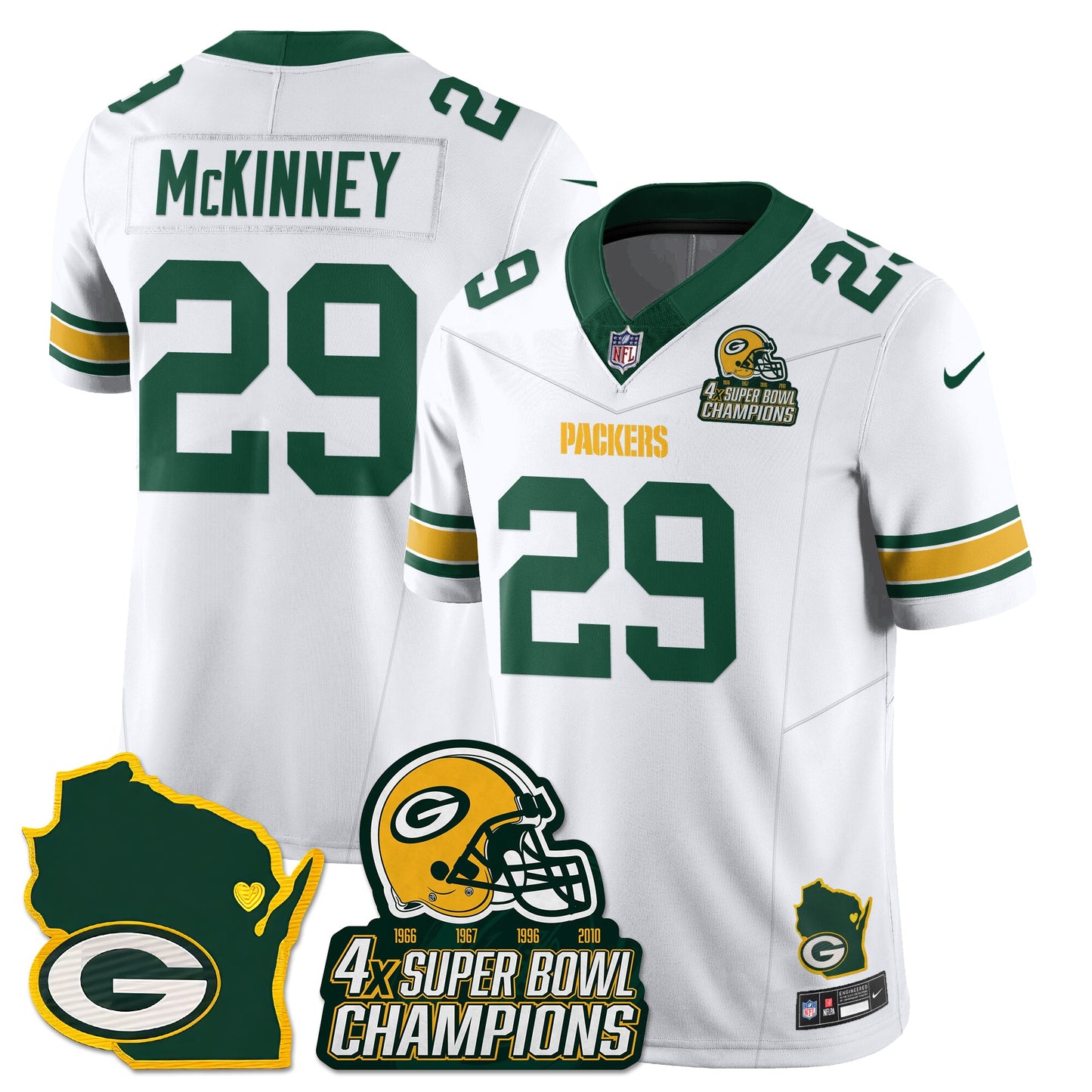 GB 4-Time Champions Patch Vapor Limited Jersey - All Stitched