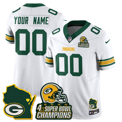 GB 4-Time Champions Patch Vapor Limited Jersey - All Stitched