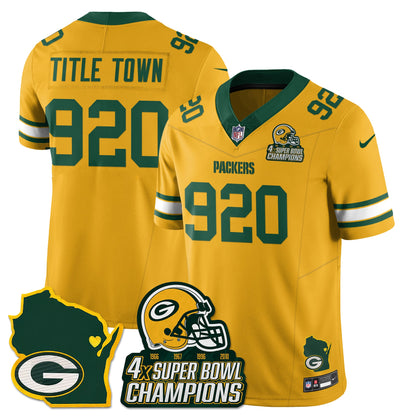 GB 4-Time Champions Patch Vapor Limited Jersey - All Stitched