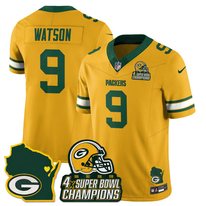 GB 4-Time Champions Patch Vapor Limited Jersey - All Stitched