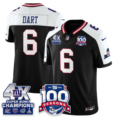 NYG 4-Time Champions Vapor Limited Jersey- 100th Season - All Stitched