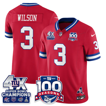 NYG 4-Time Champions Vapor Limited Jersey- 100th Season - All Stitched