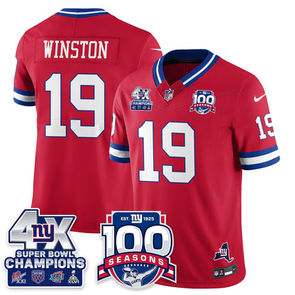 NYG 4-Time Champions Vapor Limited Jersey- 100th Season - All Stitched