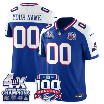 NYG 4-Time Champions Vapor Limited Jersey- 100th Season - All Stitched