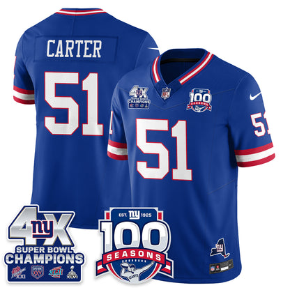 NYG 4-Time Champions Vapor Limited Jersey- 100th Season - All Stitched