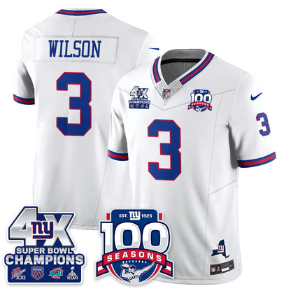 NYG 4-Time Champions Vapor Limited Jersey- 100th Season - All Stitched