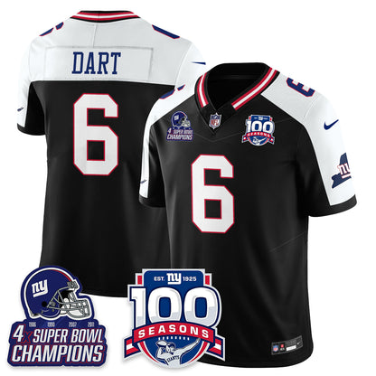 NYG 4-Time Champions Vapor Limited Jersey- 100th Season - All Stitched