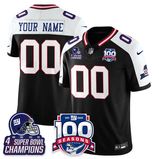 NYG 4-Time Champions Vapor Limited Custom Jersey- 100th Season - All Stitched