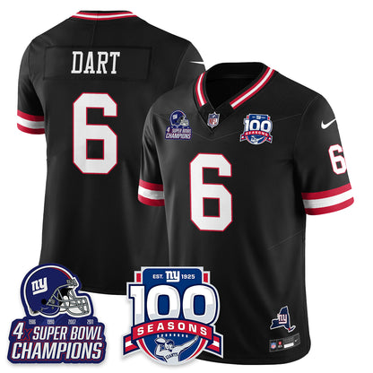 NYG 4-Time Champions Vapor Limited Jersey- 100th Season - All Stitched