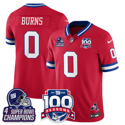 NYG 4-Time Champions Vapor Limited Jersey- 100th Season - All Stitched