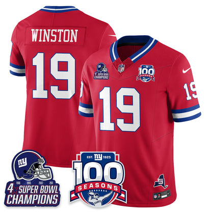 NYG 4-Time Champions Vapor Limited Jersey- 100th Season - All Stitched