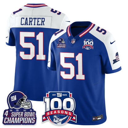 NYG 4-Time Champions Vapor Limited Jersey- 100th Season - All Stitched
