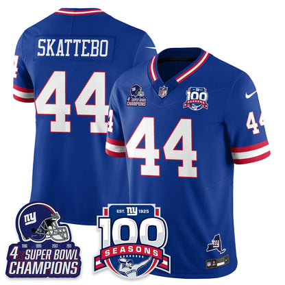 NYG 4-Time Champions Vapor Limited Jersey- 100th Season - All Stitched