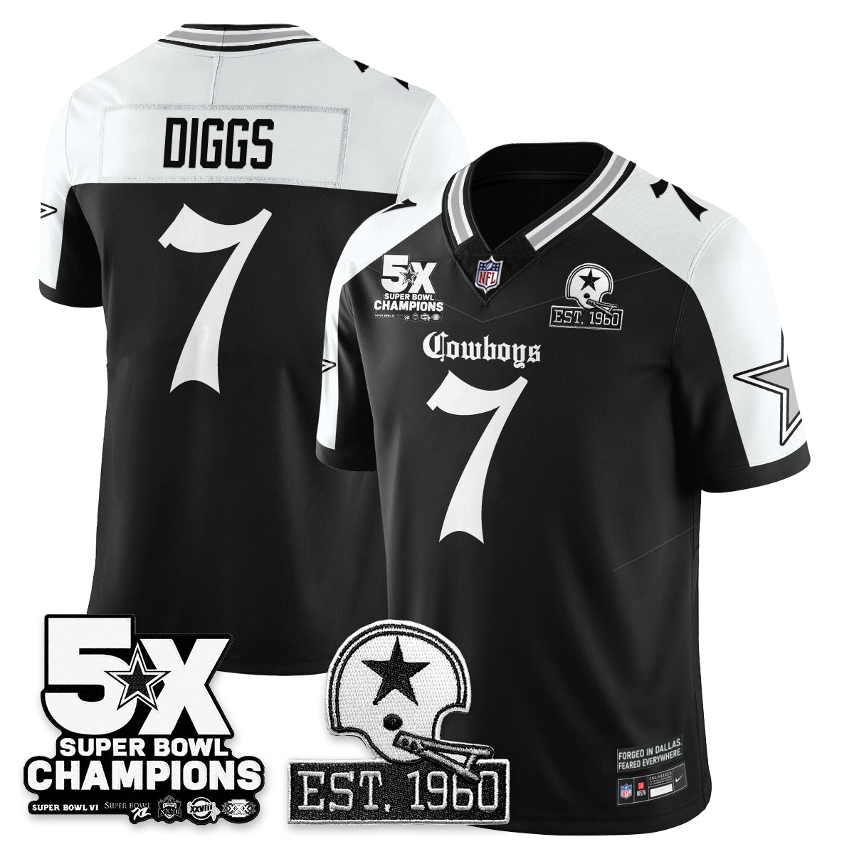 DAL 'Gothic 5-Time Champions Edition' Vapor Limited Jersey - All Stitched