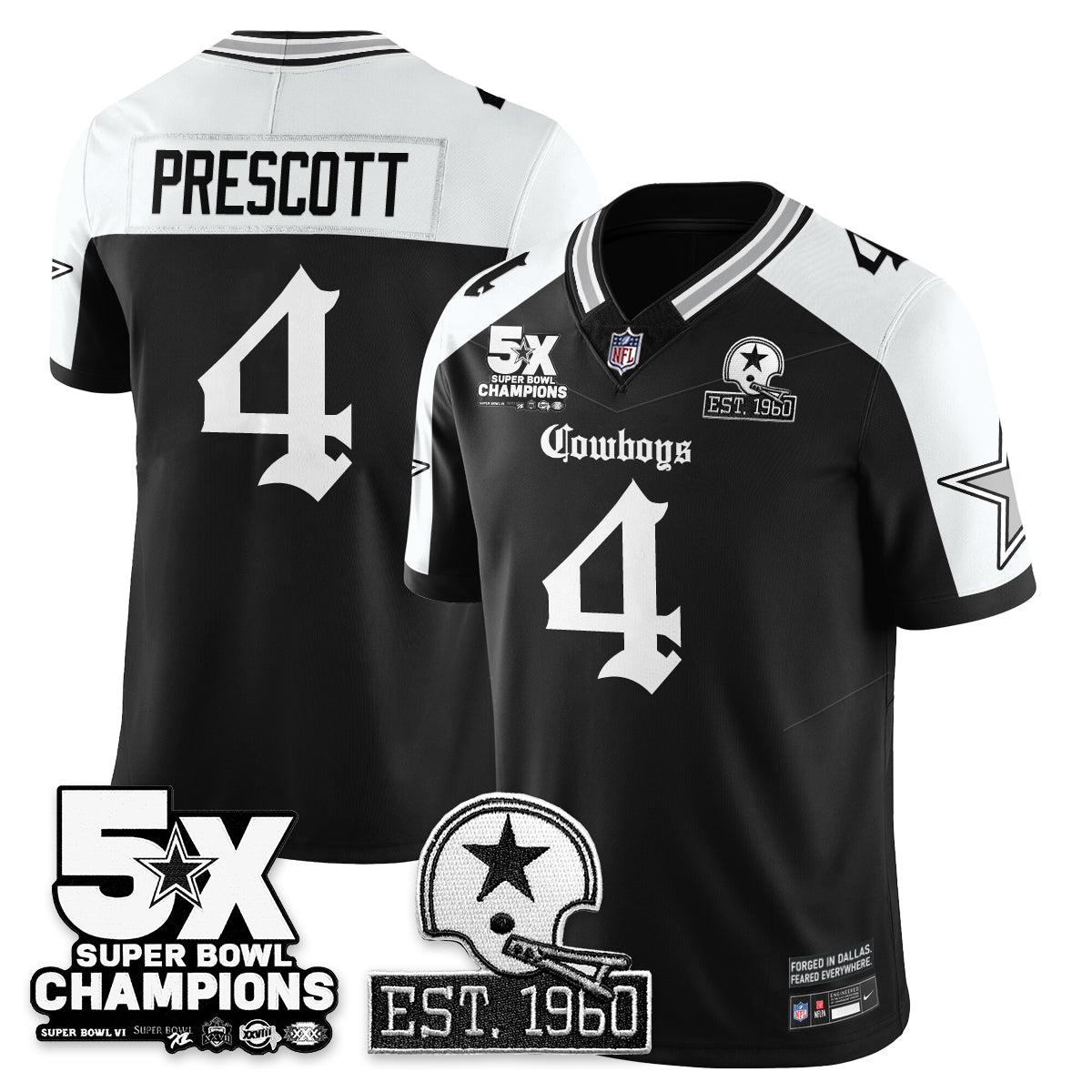 DAL 'Gothic 5-Time Champions Edition' Vapor Limited Jersey - All Stitched