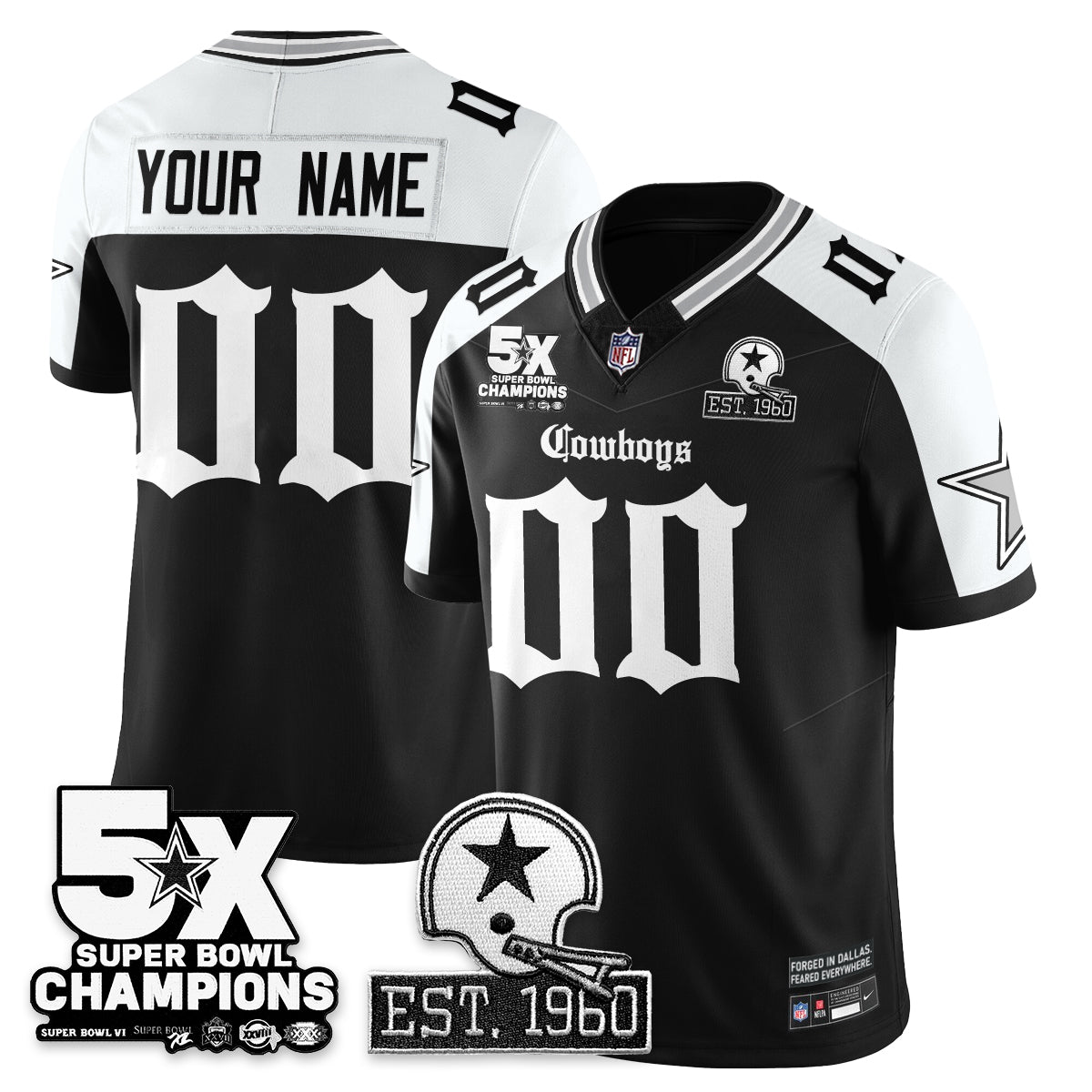 DAL 'Gothic 5-Time Champions Edition' Vapor Limited Jersey - All Stitched