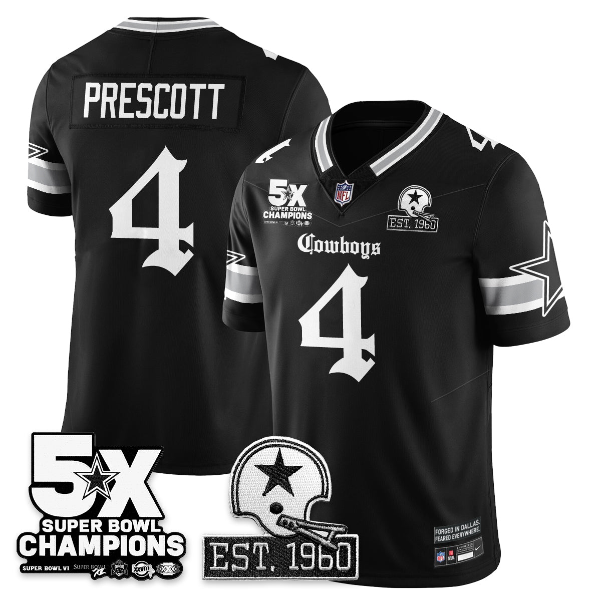 DAL 'Gothic 5-Time Champions Edition' Vapor Limited Jersey - All Stitched