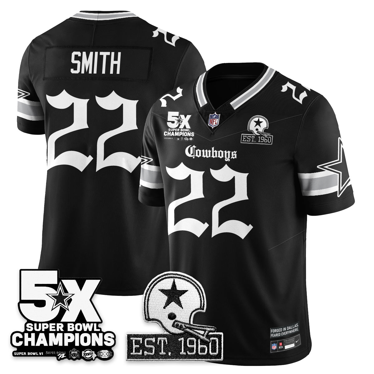 DAL 'Gothic 5-Time Champions Edition' Vapor Limited Jersey - All Stitched