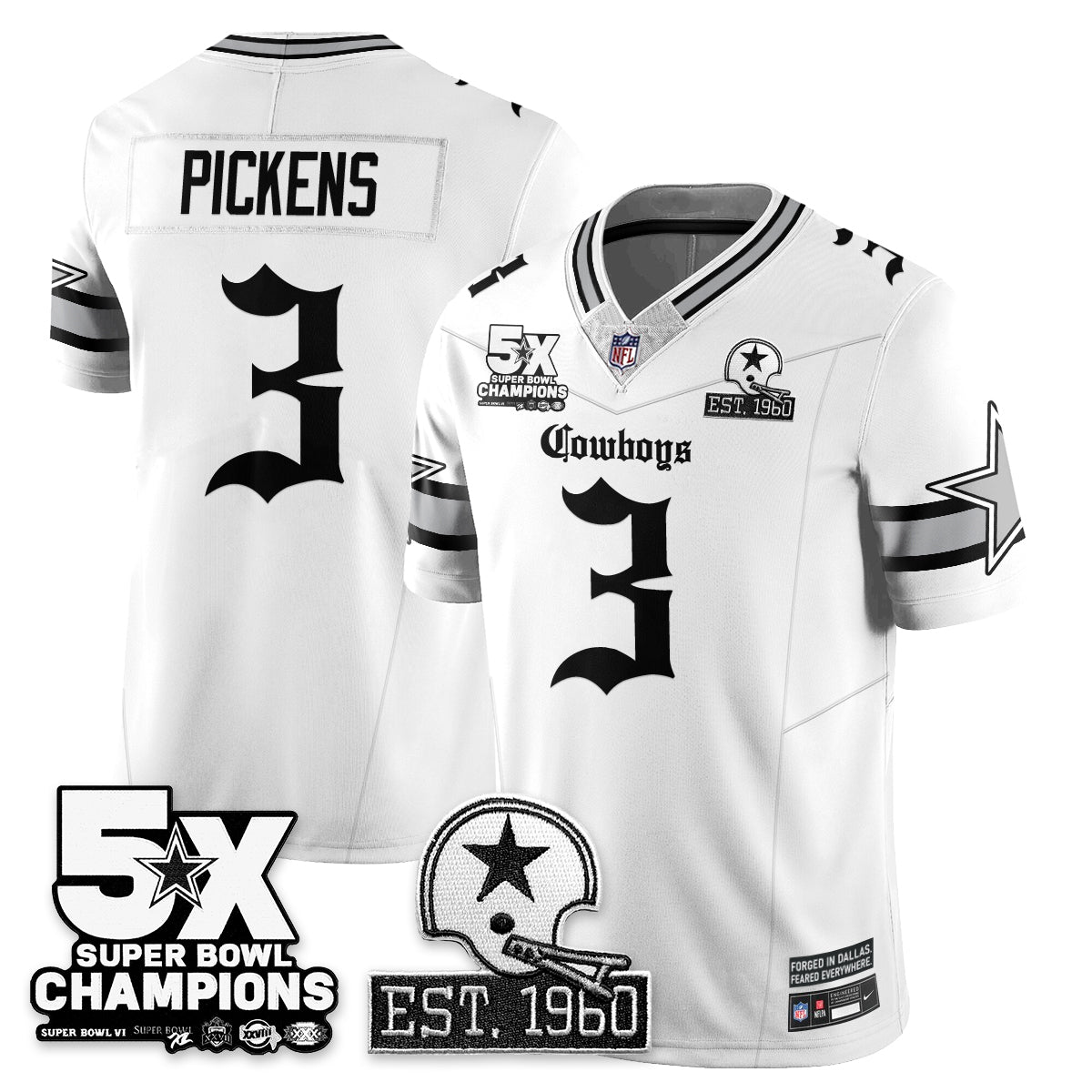DAL 'Gothic 5-Time Champions Edition' Vapor Limited Jersey - All Stitched