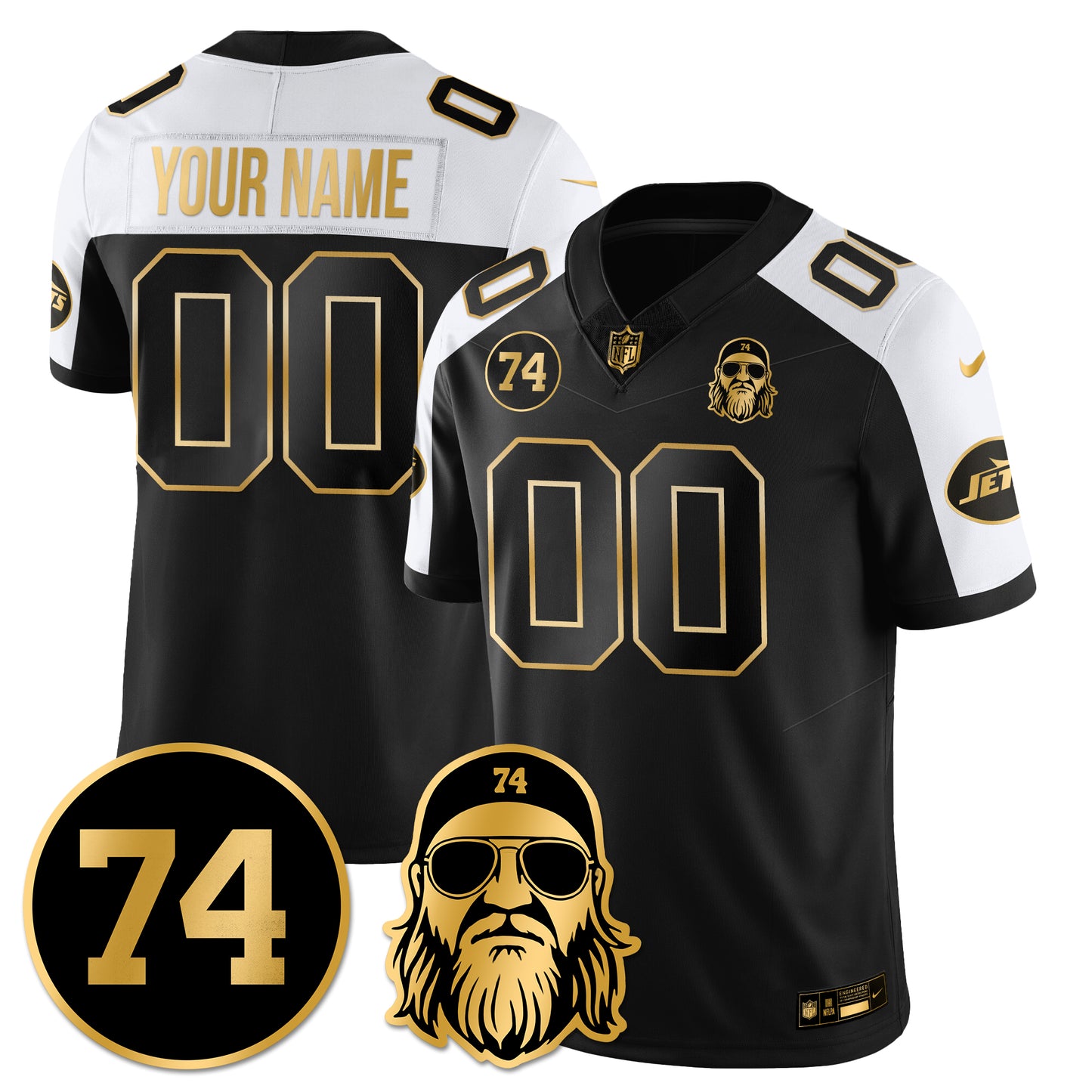 NYJ Vapor Limited Custom Jersey - Nick Mangold Patch - All Stitched