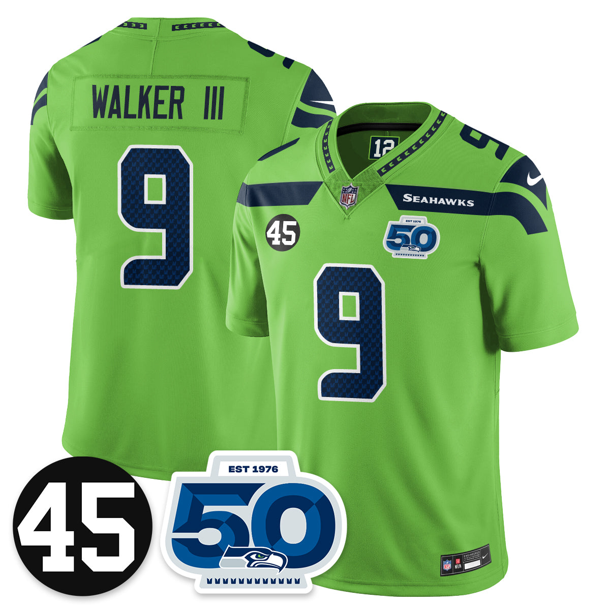 Seattle Seahawks Vapor Limited Jersey - Honor Kenny Easley - All Stitched
