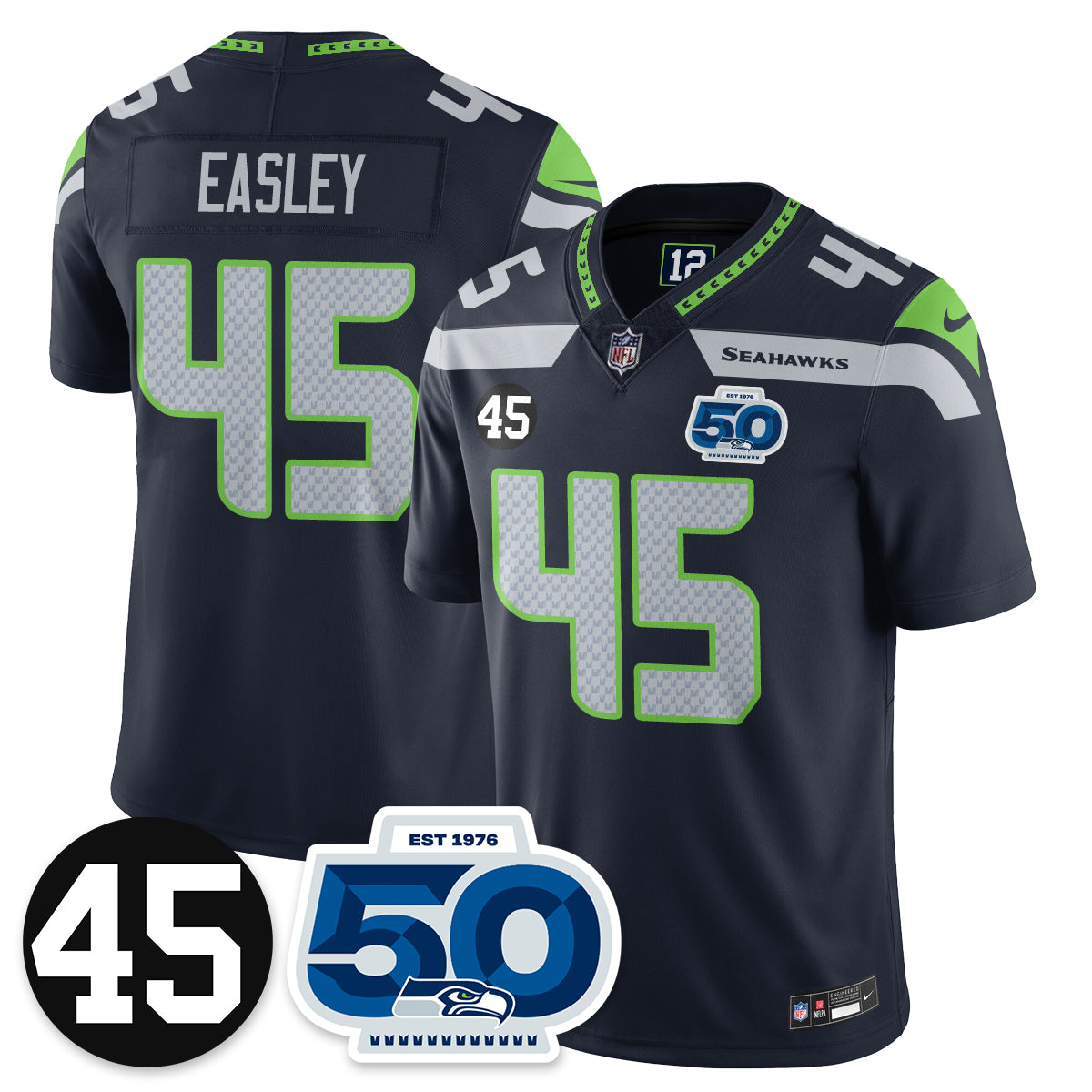 Seattle Seahawks Vapor Limited Jersey - Honor Kenny Easley - All Stitched