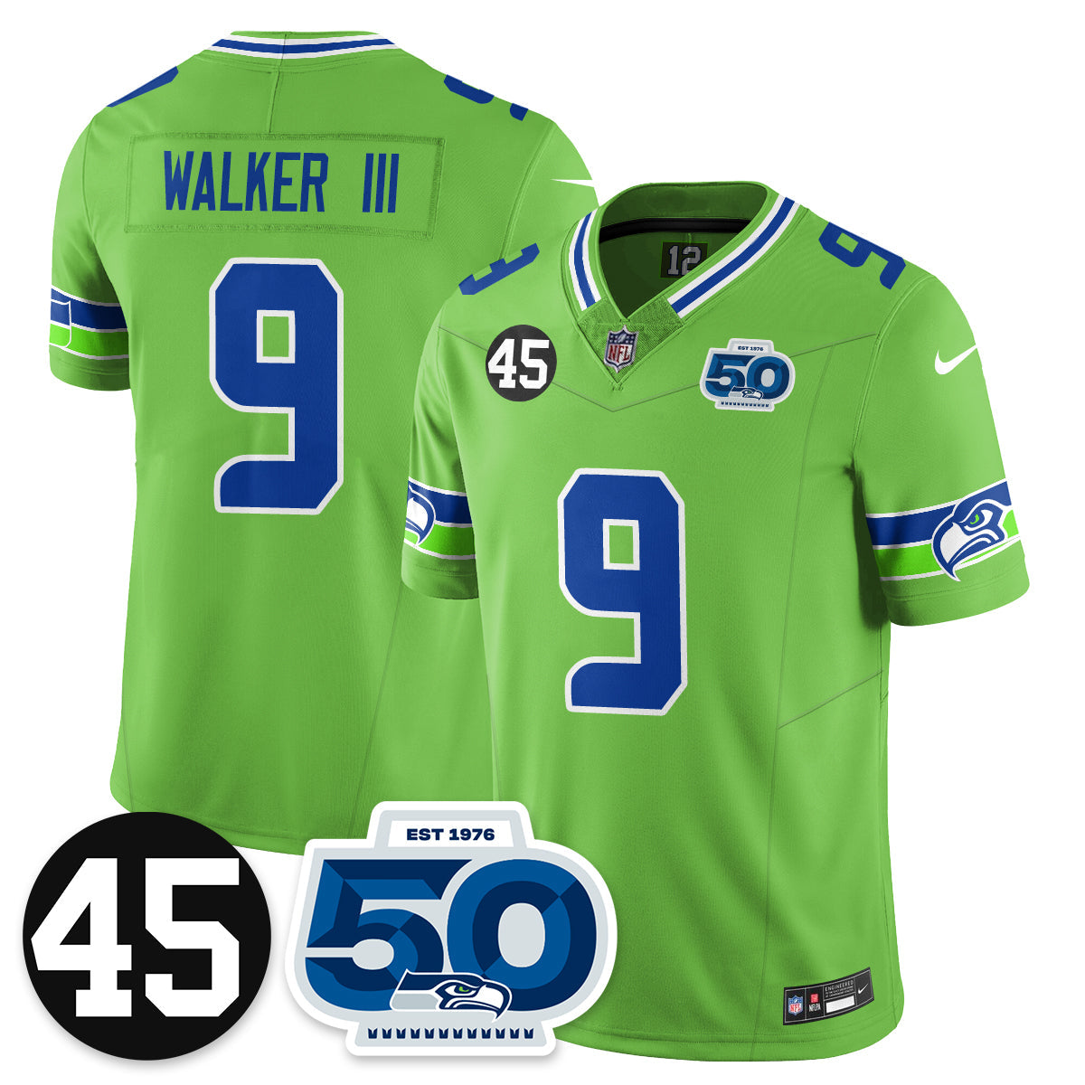 Seattle Seahawks Vapor Limited Jersey - Honor Kenny Easley - All Stitched