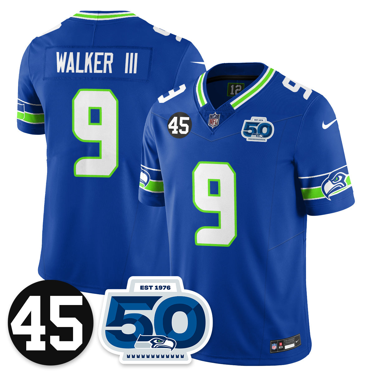 Seattle Seahawks Vapor Limited Jersey - Honor Kenny Easley - All Stitched