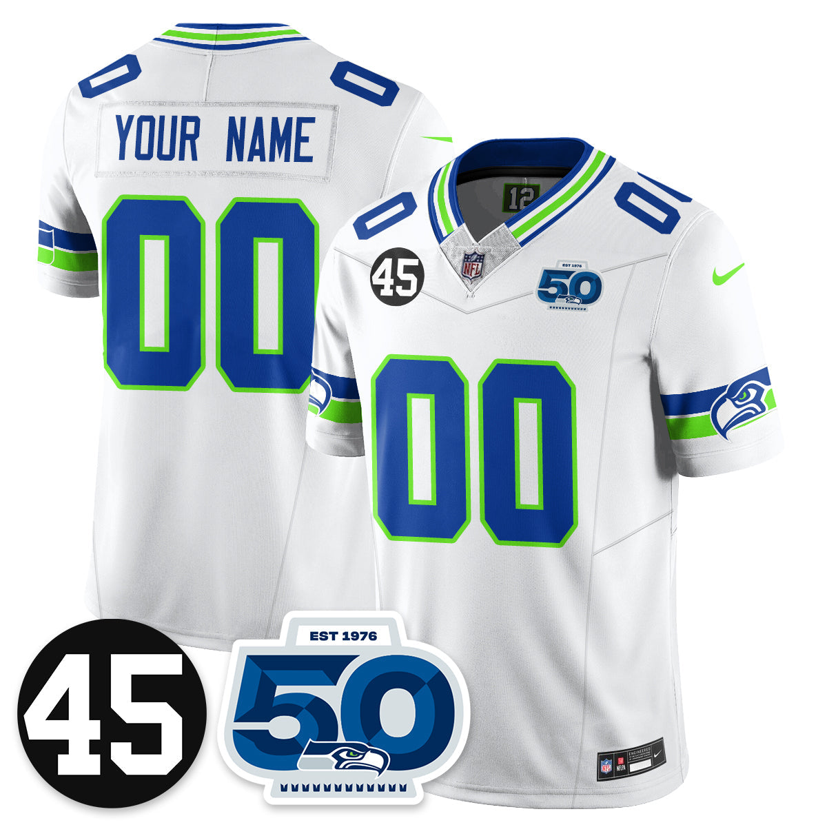 CustomSEA Vapor Limited Jersey - Honor Kenny Easley - All Stitched