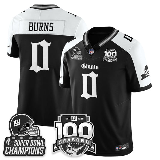 NYG 4-Time Champions Gothic Vapor Limited Jersey - 100th Seasons - All Stitched