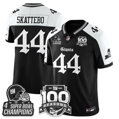 NYG 4-Time Champions Gothic Vapor Limited Jersey - 100th Seasons - All Stitched