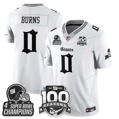 NYG 4-Time Champions Gothic Vapor Limited Jersey - 100th Seasons - All Stitched