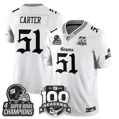 NYG 4-Time Champions Gothic Vapor Limited Jersey - 100th Seasons - All Stitched