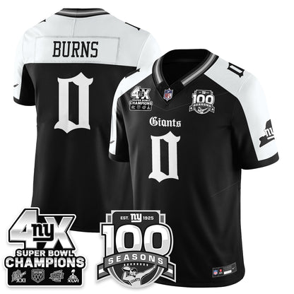 NYG 4-Time Champions Gothic Vapor Limited Jersey - 100th Seasons - All Stitched
