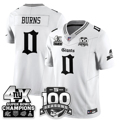 NYG 4-Time Champions Gothic Vapor Limited Jersey - 100th Seasons - All Stitched