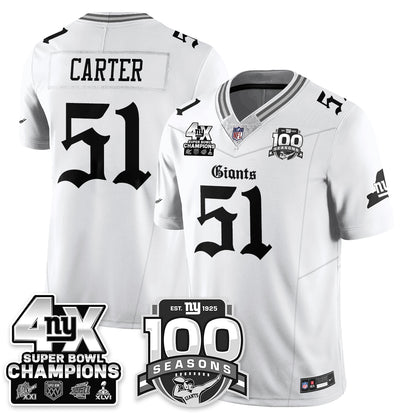 NYG 4-Time Champions Gothic Vapor Limited Jersey - 100th Seasons - All Stitched