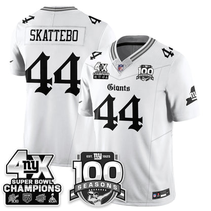 NYG 4-Time Champions Gothic Vapor Limited Jersey - 100th Seasons - All Stitched