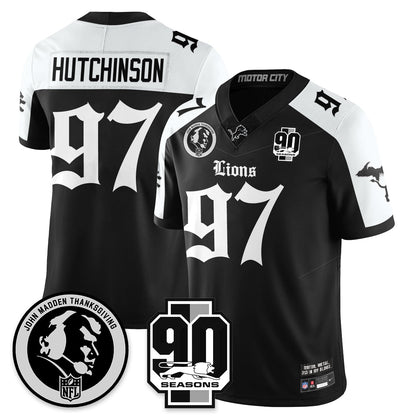 DET 'Gothic 90th Season' Vapor Limited Jersey - John Madden Patch - All Stitched