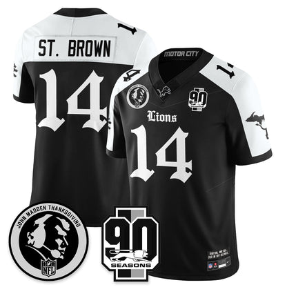 DET 'Gothic 90th Season' Vapor Limited Jersey - John Madden Patch - All Stitched