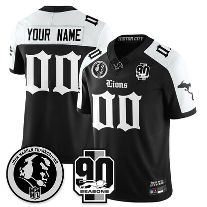 DET 'Gothic 90th Season' Vapor Limited Jersey - John Madden Patch - All Stitched