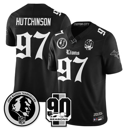 DET 'Gothic 90th Season' Vapor Limited Jersey - John Madden Patch - All Stitched