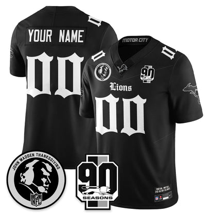 DET 'Gothic 90th Season' Vapor Limited Jersey - John Madden Patch - All Stitched