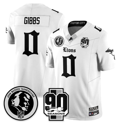 DET 'Gothic 90th Season' Vapor Limited Jersey - John Madden Patch - All Stitched