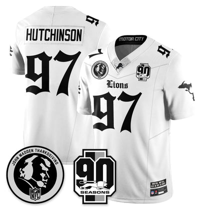 DET 'Gothic 90th Season' Vapor Limited Jersey - John Madden Patch - All Stitched
